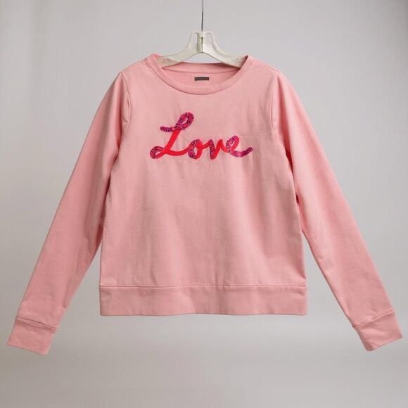 Lilly Pulitzer Rami Sweatshirt M Pink Love Embellished Cruise Resort Old Money - Picture 1 of 7